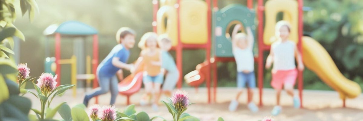 Bild von spielenden Kindern auf einem Spielplatz