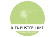 Logo der Kita Pusteblume grün mit einer weißen Pusteblume